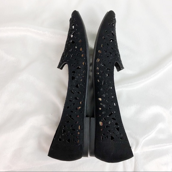 OkUnionbay Laser Cut Black Flats - Picture 4 of 8